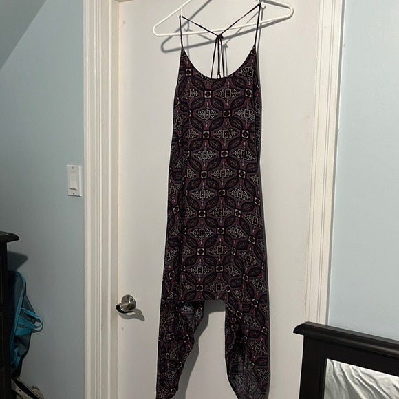 Harlow purple geometrical patterned asymmetrical beach dress - Picture 5 of 9